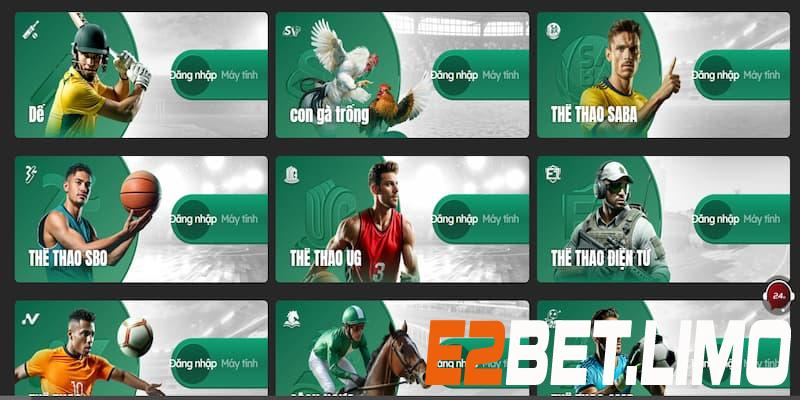 E2bet cung cấp đa dạng sảnh cược bóng đá